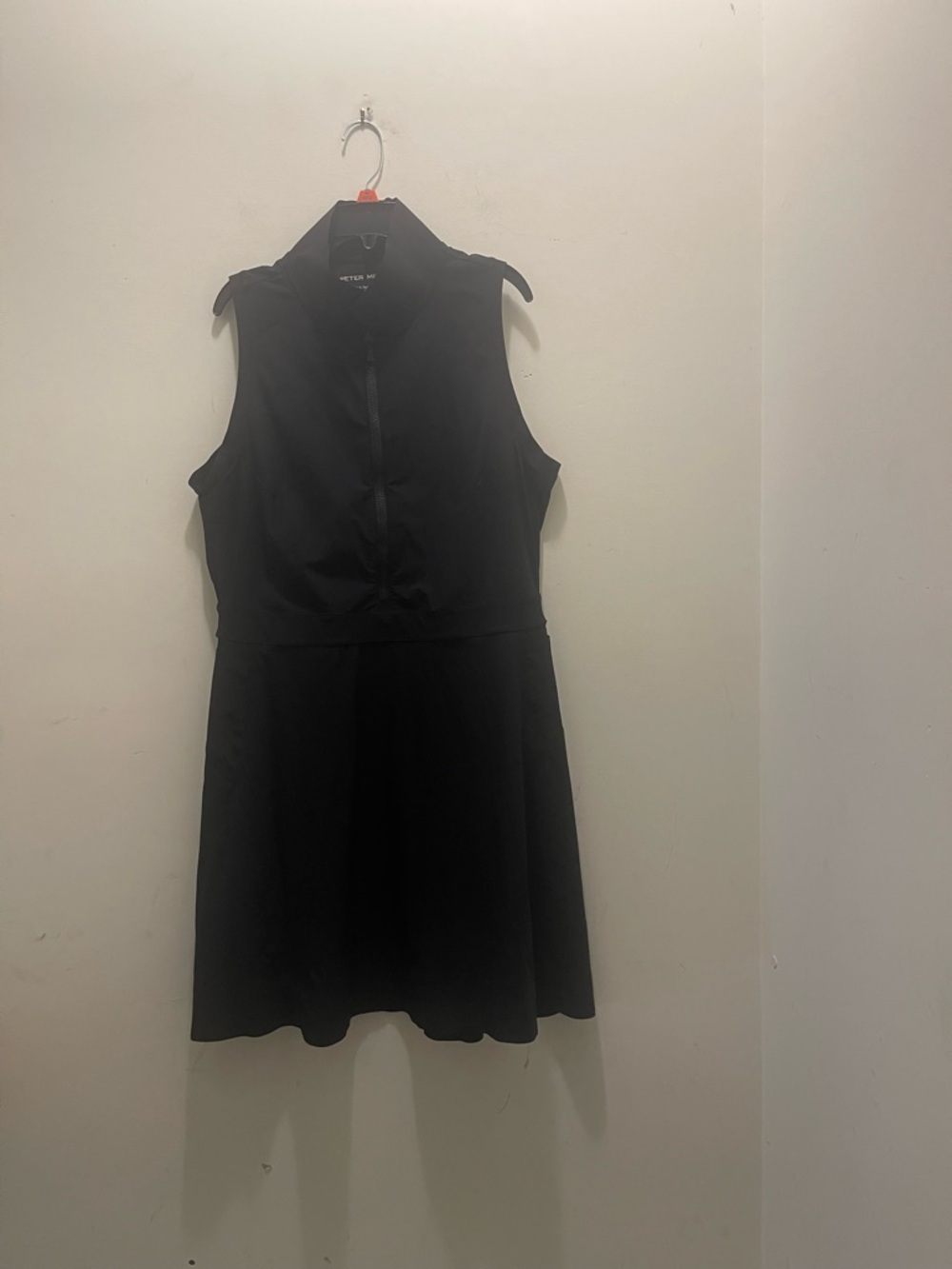 Peter Millar Black Sleeveless Zip-Front A-Line Golf Tennis Dress